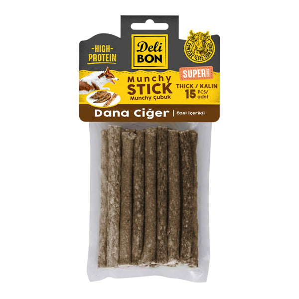 Delibon Süper Munchy Çubuk Dana Ciğerli Köpek Çiğneme Kemiği