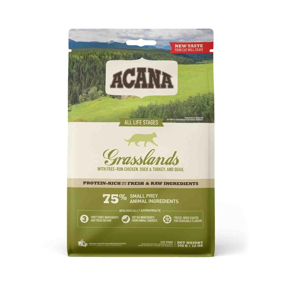 Acana Grasslands Ördekli Ve Tavuklu Tahılsız Tüm Irk Ve Yaşam Evreleri İçin Kedi Maması 1.8 KG  | SRC: Barcode: 064992714710