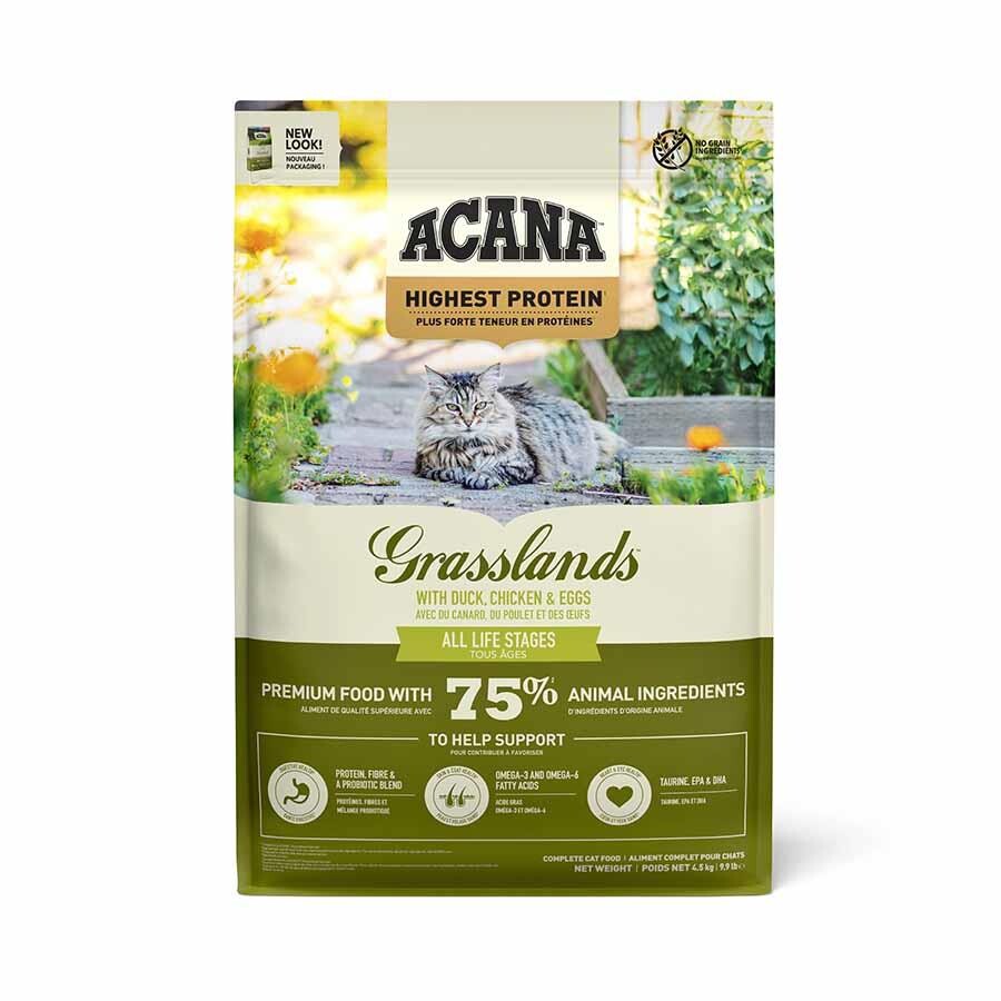 Acana Grasslands Ördekli Ve Tavuklu Tahılsız Tüm Irk Ve Yaşam Evreleri İçin Kedi Maması 4.5 KG  | SRC: Barcode: 064992714727