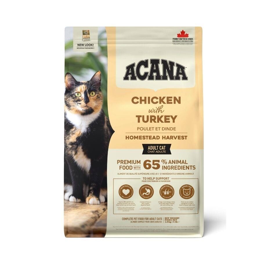Acana Homestead Harvest Yüksek Proteinli Tavuklu Ve Hindili Yetişkin Kedi Maması 1.8 KG  | SRC: Barcode: 064992714369