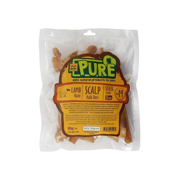 Delibon Kurutulmuş Çubuk Kuzu Kafa Derisi Köpek Ödül Maması