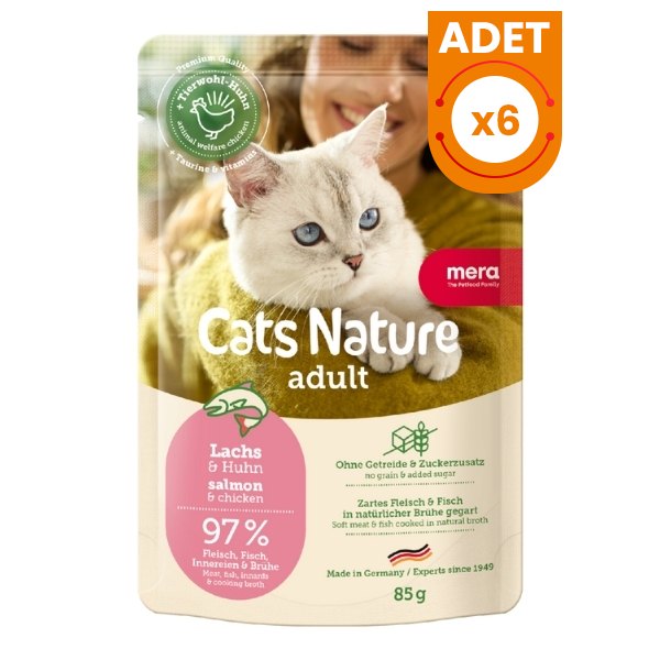 Mera Cats Nature Somonlu Pouch Yetişkin Konserve Kedi Maması