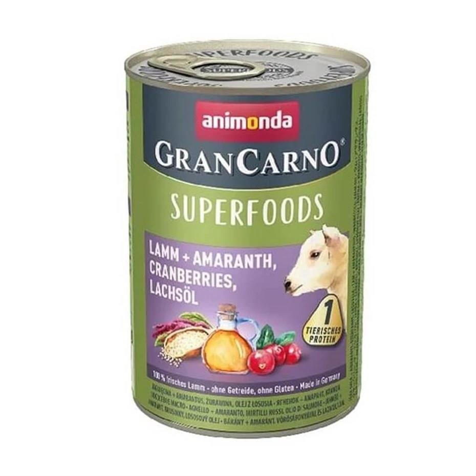 Animonda Grancarno Superfoods Kuzu Amarant Ve Kızılcıklı Köpek Konservesi 400 GR  | SRC: Barcode: 