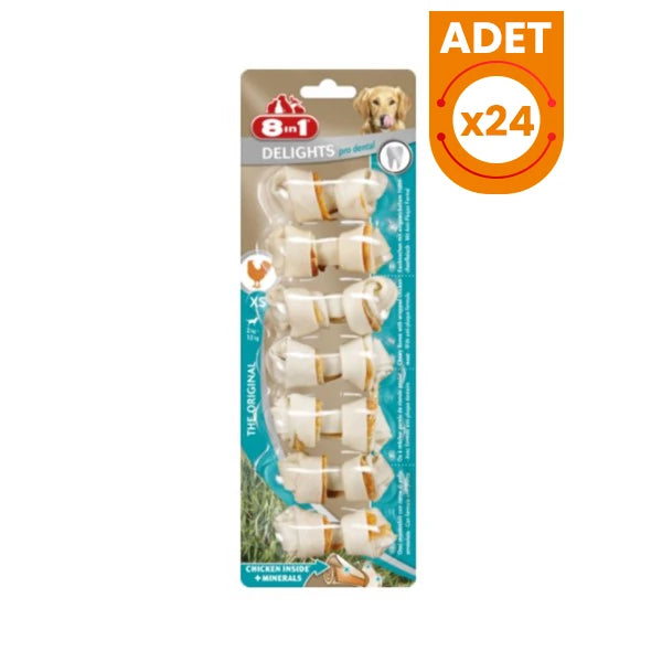 8in1 Delights Pro Dental Tavuk Düğümlü Köpek Kemik Ödülü