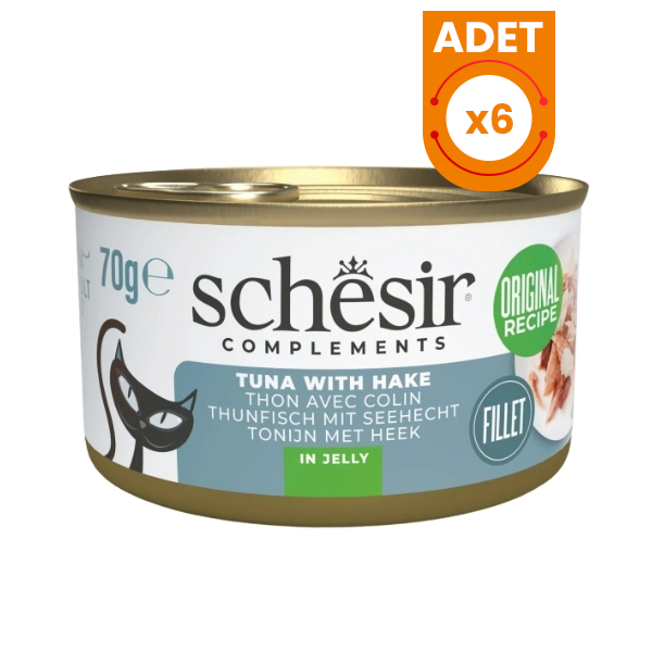 Schesir Tamamlayıcı Jöle İçinde Ton ve Berlam Balıklı Yetişkin Konserve Kedi Maması