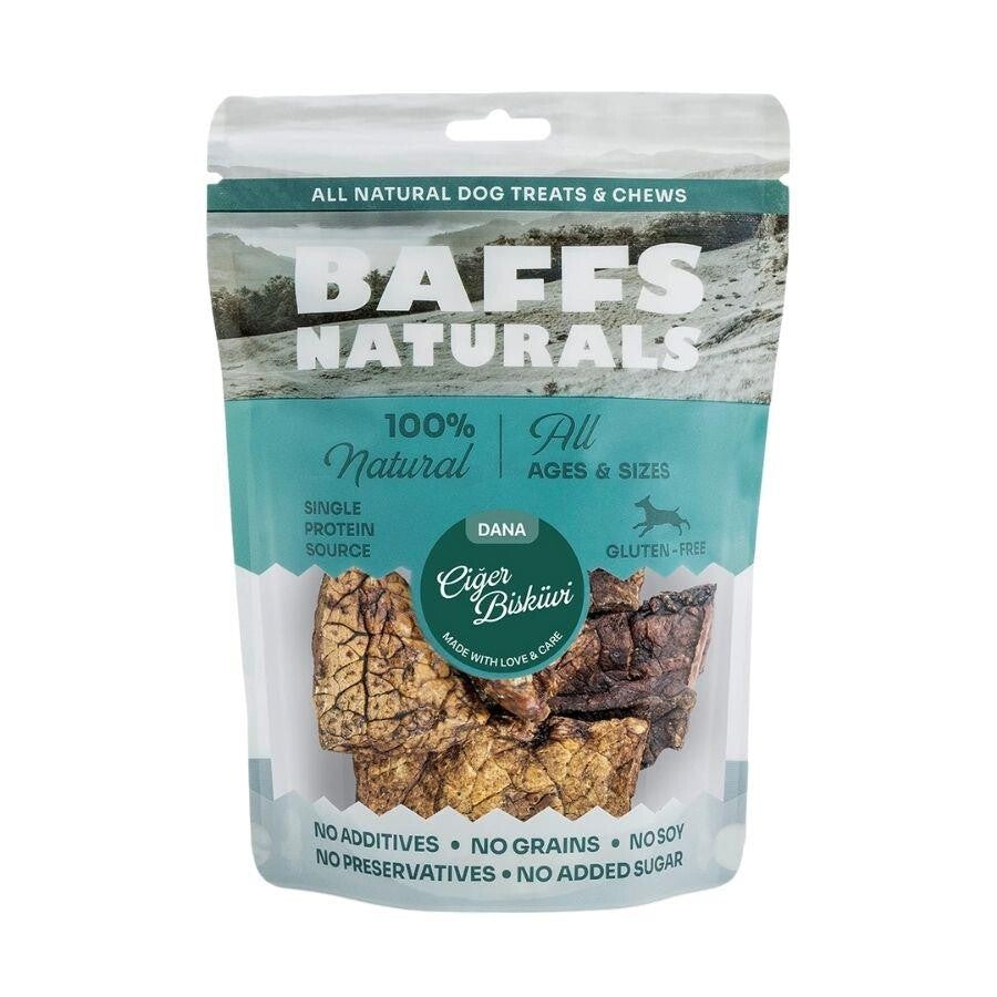 Baffs Naturals Kurutulmuş Dana Ciğer Bisküvi Köpek Ödülü 100 GR  | SRC: Barcode: 8683229861250