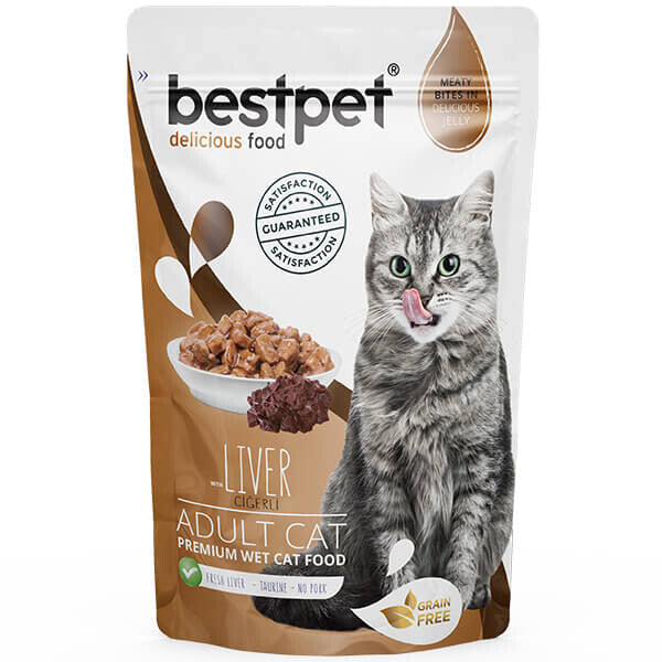 Bestpet Adult Jelly Pouch Ciğerli Yaş Kedi Konservesi 85 GR  | SRC: Barcode: 8681465603436