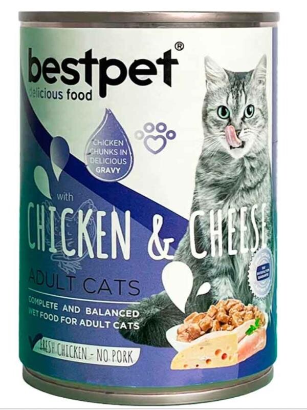 Bestpet Tavuk Ve Peynir Parçacıklı Soslu Kedi Yaş Maması 400 GR  | SRC: Barcode: 8681465607939