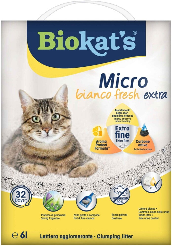 Biokat's Micro Bianco Fresh Extra Topaklaşan Kedi Kumu 6 LT  | SRC: Barcode: 8690286594854