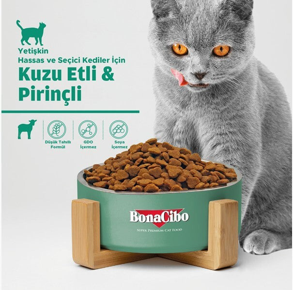 Bonacibo Kuzu Etli Ve Pirinçli Yetişkin Kedi Maması 15 KG  | SRC: Barcode: 8694686406960