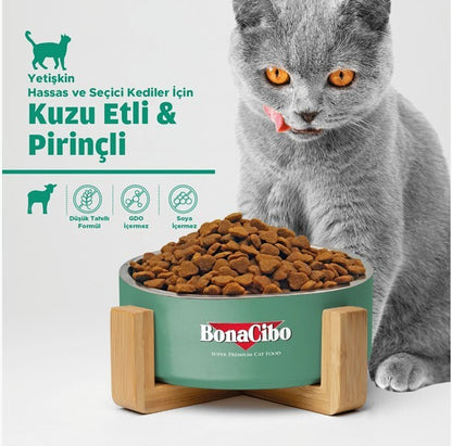 Bonacibo Kuzu Etli Ve Pirinçli Yetişkin Kedi Maması 15 KG  | SRC: Barcode: 8694686406960