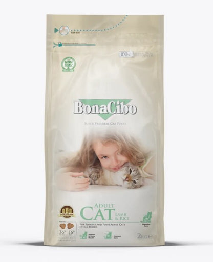Bonacibo Kuzu Etli Ve Pirinçli Yetişkin Kedi Maması 2 KG  | SRC: Barcode: 8694686406120