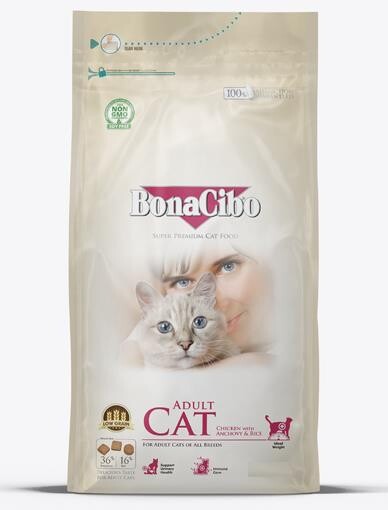Bonacibo Tavuklu (hamsi Ve Pirinç Eşliğinde) Yetişkin Kedi Maması 15 KG  | SRC: Barcode: 8694686406953