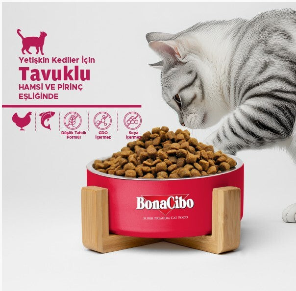Bonacibo Tavuklu (hamsi Ve Pirinç Eşliğinde) Yetişkin Kedi Maması 2 KG  | SRC: Barcode: 8694686406090