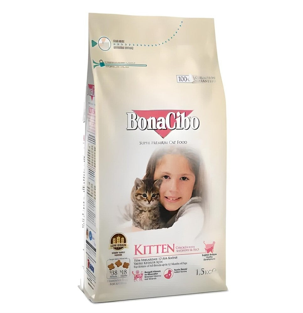 Bonacibo Tavuklu (hamsi Ve Pirinç Eşliğinde) Yavru Kedi Maması 1.5 KG  | SRC: Barcode: 8694686406083