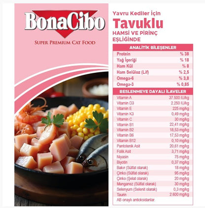Bonacibo Tavuklu (hamsi Ve Pirinç Eşliğinde) Yavru Kedi Maması 1.5 KG  | SRC: Barcode: 8694686406083