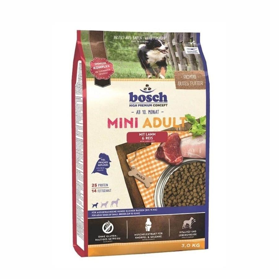 Bosch Mini Kuzulu Küçük Irk Yetişkin Köpek Maması 3 KG  | SRC: Barcode: 4015598013055