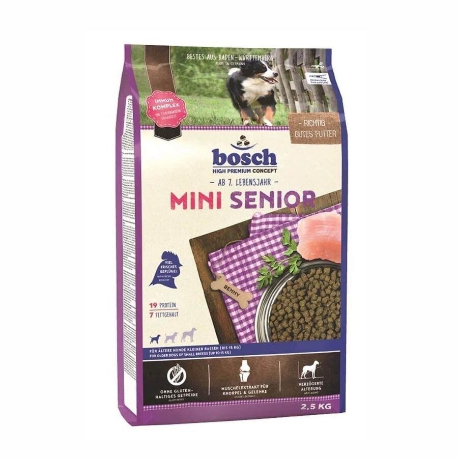Bosch Mini Senior Kümes Hayvanlı Küçük Irk Yaşlı Köpek Maması 2.5 KG  | SRC: Barcode: 4015598013543