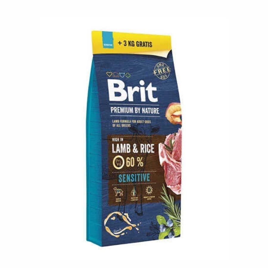 Brit Premium By Nature Sensitive Kuzu Etli Ve Pirinçli Yetişkin Köpek Maması Hediyeli 15 KG + 3 KG  | SRC: Barcode: 8595602575718