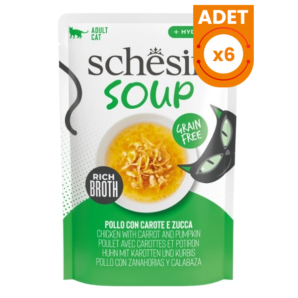 Schesir Soup Tavuklu ve Bal Kabaklı Pouch Yetişkin Kedi Çorbası