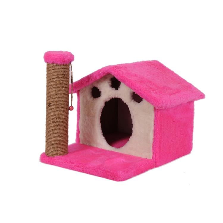 PetBurger | CatHome - Minimalist Sisal Tırmalama Direkli Peluş Kedi Evi 1 Adet Pembe  | SRC: Barcode: 0739394775576