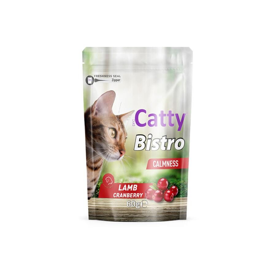 Catty Bistro Sakinleşme Etkili Kuzulu Ve Kızılcıklı Kedi Ödül Maması 60 GR  | SRC: Barcode: 8680542871829
