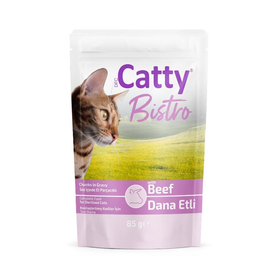 Catty Bistro Sos İçinde Dana Etli Kısırlşatırılmış Yetişkin Kedi Konservesi 85 GR  | SRC: Barcode: 8680542873731