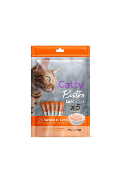 Catty Bistro Tavuklu Ve Yengeçli Yetişkin Kedi Krema Ödülü 5 X 14 GR  | SRC: Barcode: 8680542872413