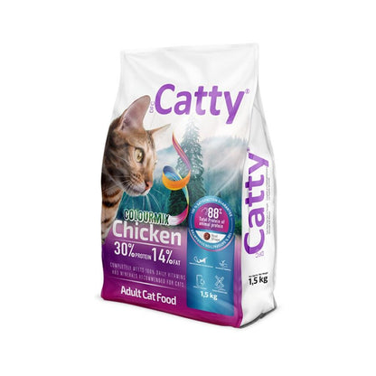 Catty Colourmix Tavuklu Renkli Taneli Yetişkin Kedi Maması 1.5 KG  | SRC: Barcode: 8680542871676