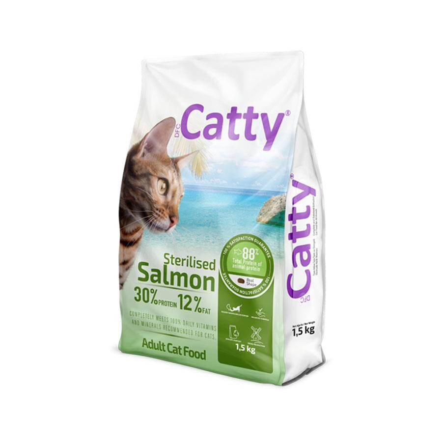 Catty Somonlu Kısırlaştırılmış Yetişkin Kedi Maması 1.5 KG  | SRC: Barcode: 8680542871652