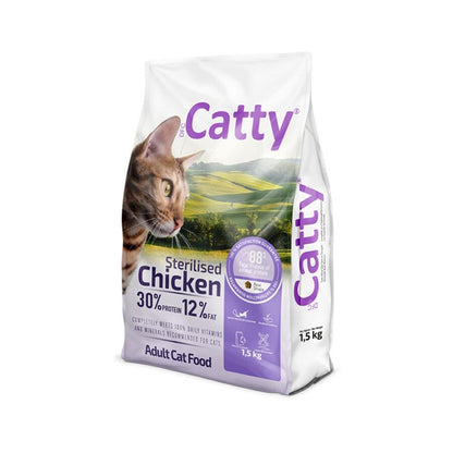 Catty Tavuklu Kısırlaştırılmış Yetişkin Kedi Maması 1.5 KG  | SRC: Barcode: 8680542871645