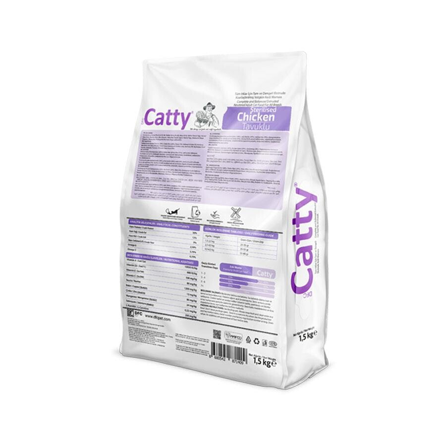 Catty Tavuklu Kısırlaştırılmış Yetişkin Kedi Maması 1.5 KG  | SRC: Barcode: 8680542871645