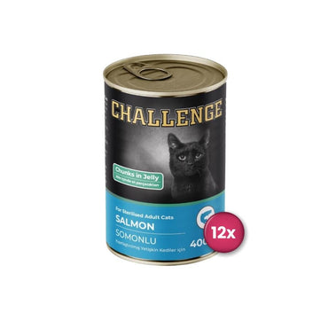 Challenge Somonlu Kısırlaştırılmış Yetişkin Kedi Konservesi 400 GR 12 ADET  | SRC: Barcode: 8690286595448-12