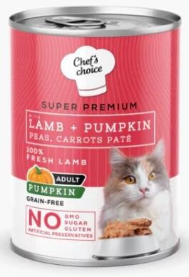 Chef's Choice Kuzu Etli Ve Bal Kabaklı Tahılsız Ezme Yetişkin Kedi Konservesi 400 GR  | SRC: Barcode: 8681465608905