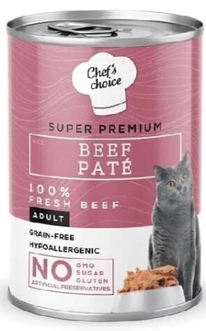 Chef's Choice Sığır Etli Yetişkin Kedi Konservesi 400 GR  | SRC: Barcode: 8681465603696