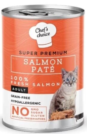 Chef's Choice Somonlu Tahılsız Yetişkin Kedi Konservesi 400 GR  | SRC: Barcode: 8681465603719