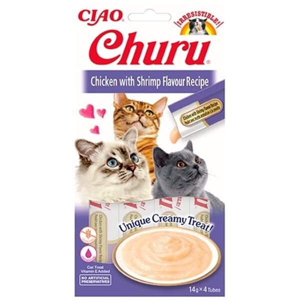 Ciao Churu Cream Tavuklu Ve Karidesli Kedi Ödül Kreması 4 X 14 GR  | SRC: Barcode: 8859387700742