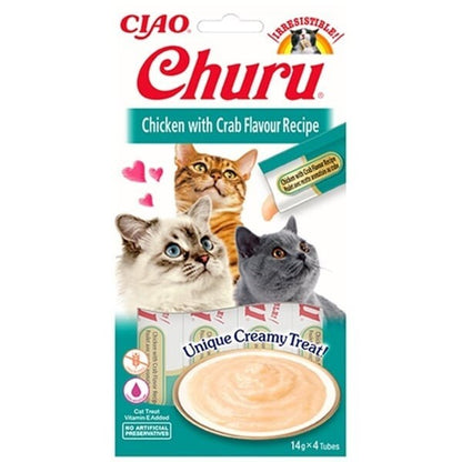 Ciao Churu Cream Tavuklu Ve Yengeçli Kedi Ödül Kreması 4 X 14 GR  | SRC: Barcode: 8859387700759