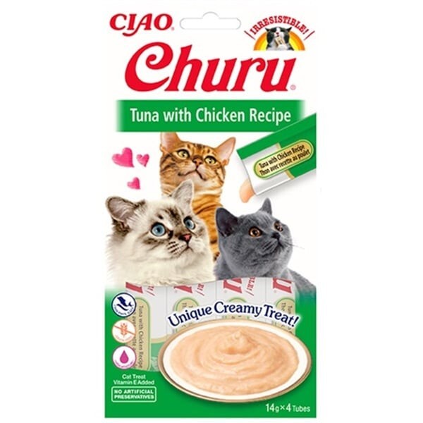 Ciao Churu Cream Ton Balıklı Ve Tavuklu Kedi Ödül Kreması 4 X 14 GR  | SRC: Barcode: 8859387700681