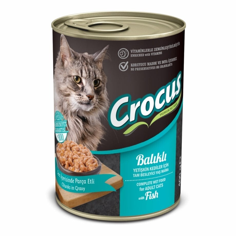 Crocus Yetişkin Kedi Balıklı Yaş Mama 400 GR  | SRC: Barcode: 8681085427245