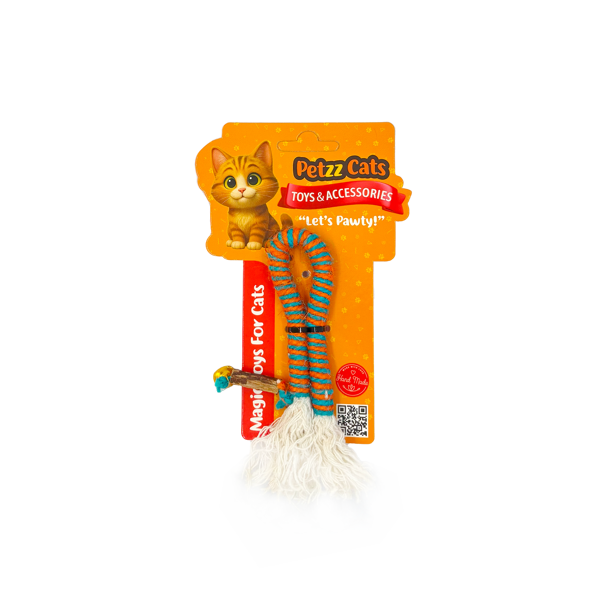 PetzzCats Rope Matatabi ve Çıngırak Sesli Peluş Kedi Oyuncağı