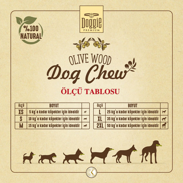 Doggie Doğal Zeytin Ağacı Köpek Çiğneme Oyuncağı