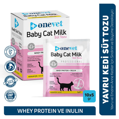 OneVet Baby Cat Milk Sindirim ve Büyüme Destekleyici Yavru ve Anne Kedi Süt Tozu