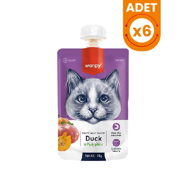 Wanpy Taze Ördekli ve Bal Kabaklı Et Ezmesi Doğal Kedi Ödülü