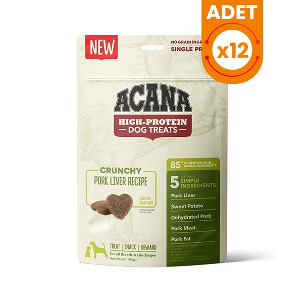 Acana Crunchy Yüksek Proteinli Domuz Etli Yetişkin Köpek Ödül Maması