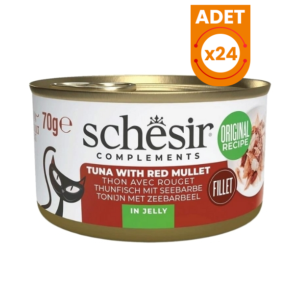 Schesir Tamamlayıcı Jöle İçinde Ton ve Barbun Balıklı Yetişkin Konserve Kedi Maması