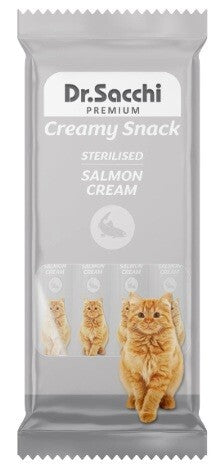 Dr.sacchi Creamy Sıvı Kısırlaştırılmış Somonlu Kedi Ödülü 4 LÜ  | SRC: Barcode: 8690286595349