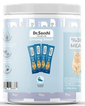 Dr.sacchi Creamy Sıvı Somonlu Kedi Ödülü 30 ADET  | SRC: Barcode: 8690286596384