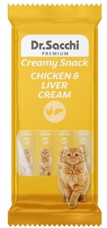 Dr.sacchi Creamy Sıvı Tavuklu Ciğerli Kedi Ödülü 4 LÜ  | SRC: Barcode: 8690286595318
