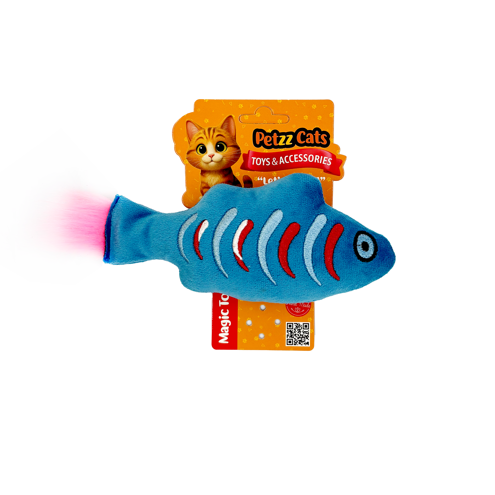 PetzzCats Fish Matatabili ve Çıngırak Sesli Peluş Kedi Oyuncağı